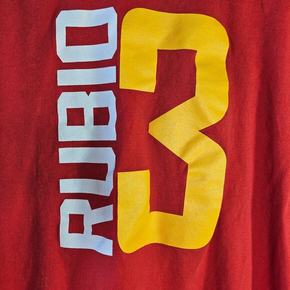 Utah Jazz Ricky Rubio #3 Red T-Shirt 2XL Majestic NBA Fan Apparel - Picture 3 of 5